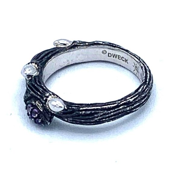 VINTAGE - Stephen Dweck Diamonds Sterling Branch Ring - SIZE 7 - Picture 2 of 5